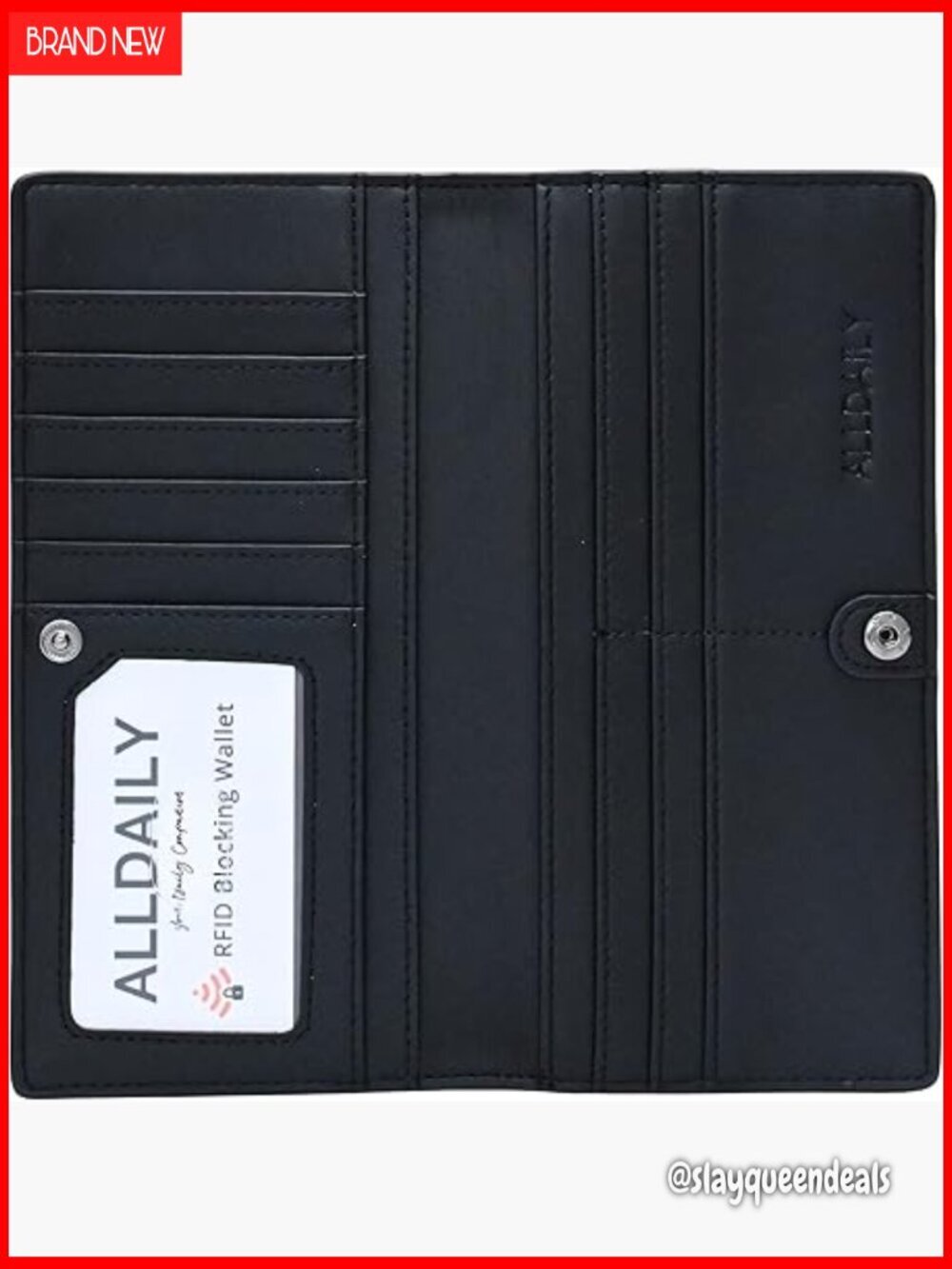 Ultra Slim RFID Blocking Wallet with 11 Card Slots and Zippered Pocket